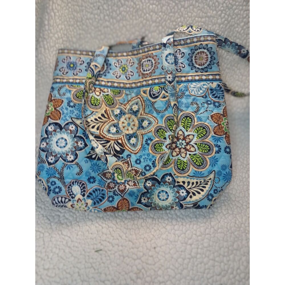 Vera Bradley Quilted Blue Shoulder Bag - Retited